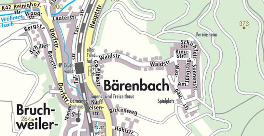 Ortsplan Bruchweiler-Baerenbach